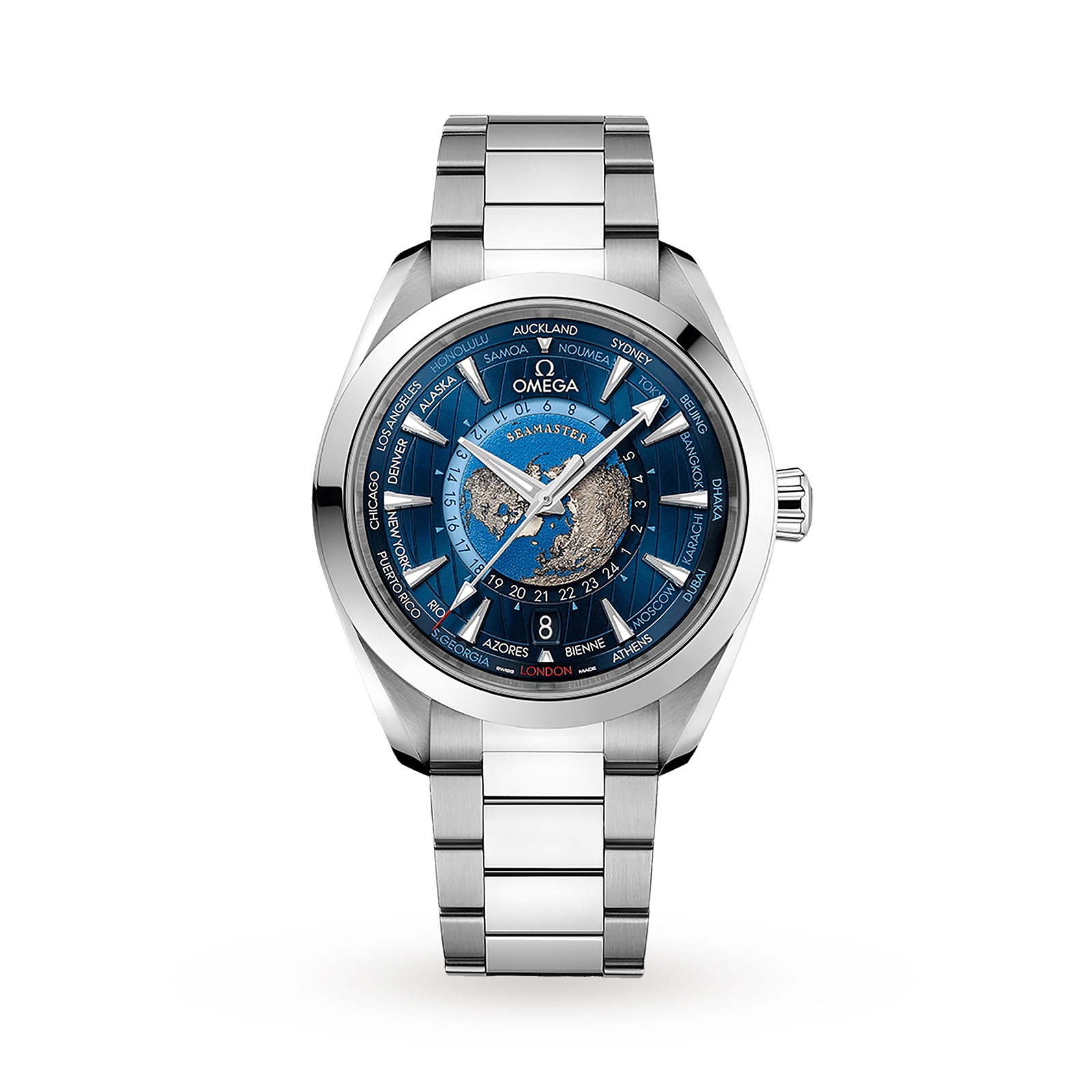 12A Omega Seamaster Aqua Terra 150m Co-Axial GMT Worldtimer 43mm