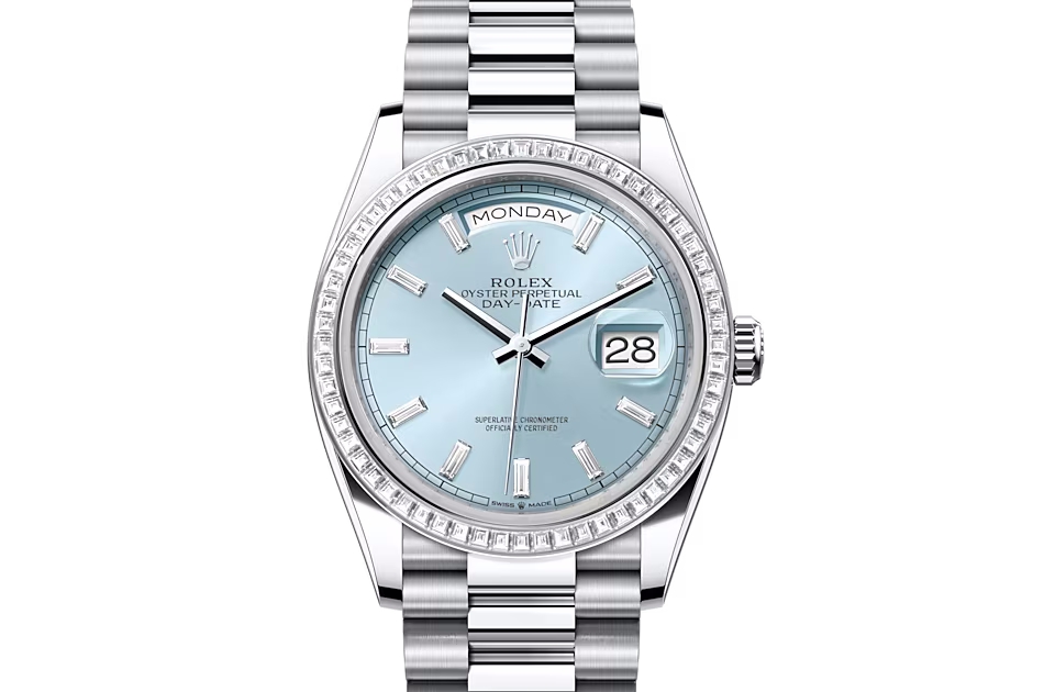 Rolex DAY-DATE 36-（Oyster, 36 mm, platinum and diamonds）