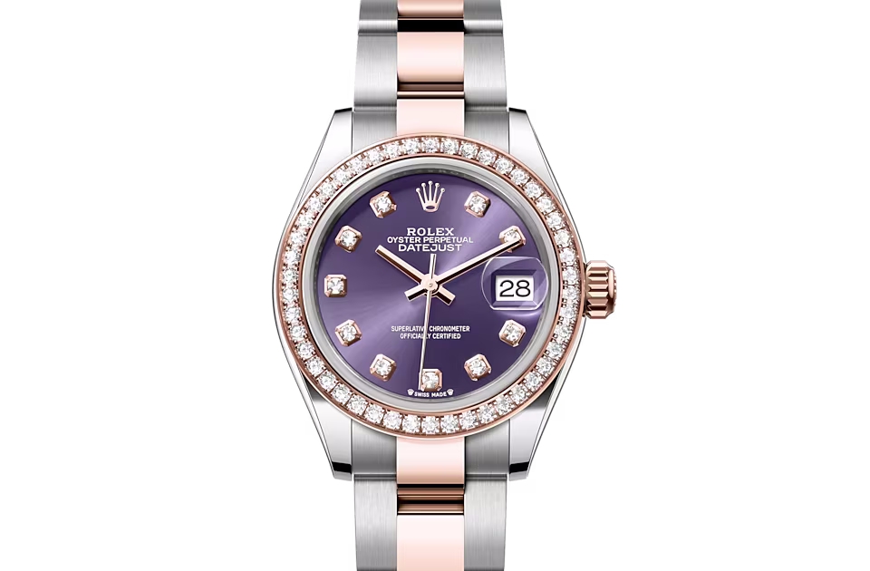 Rolex LADY-DATEJUST-(Oyster, 28 mm, Oystersteel, Everose gold and diamonds)