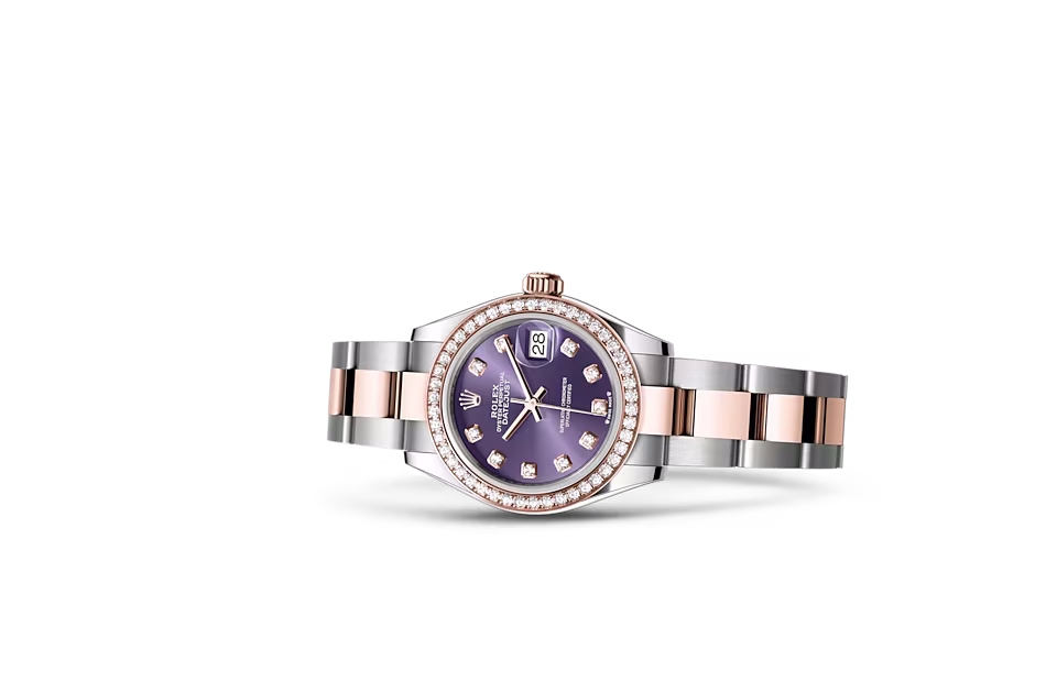 Rolex LADY-DATEJUST-(Oyster, 28 mm, Oystersteel, Everose gold and diamonds)