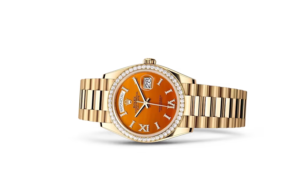 Rolex DAY-DATE 36-(Oyster, 36 mm, yellow gold and diamonds)