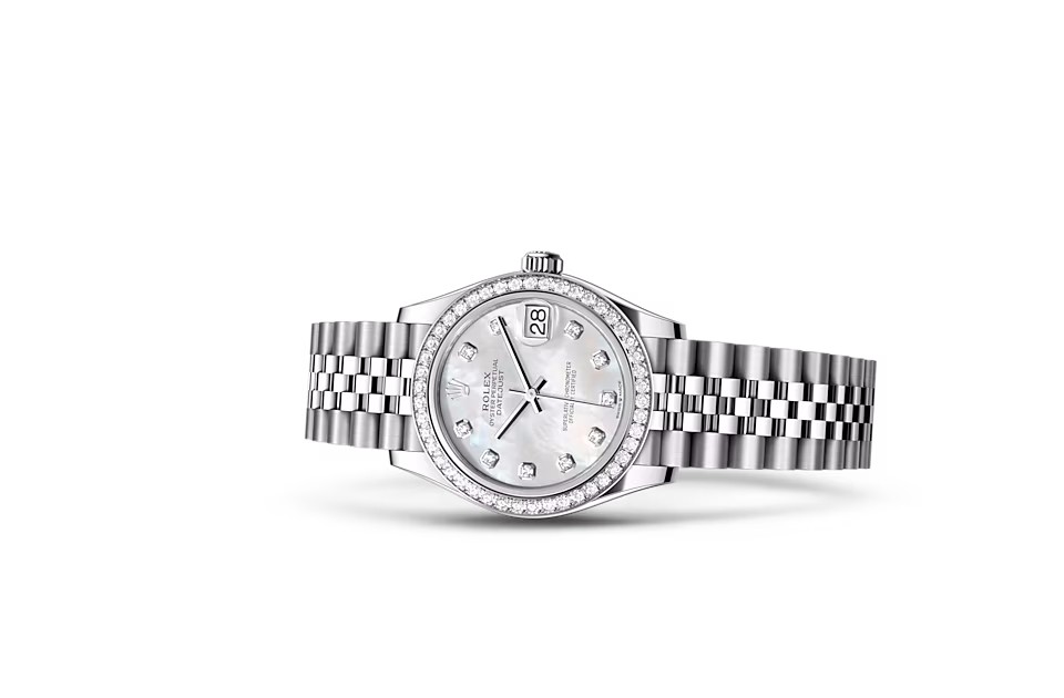 Rolex DATEJUST 31-(Oyster, 31 mm, Oystersteel, white gold and diamonds)