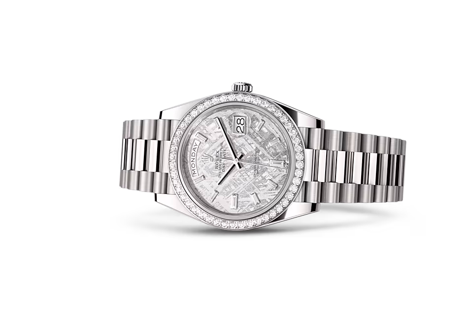 Rolex DAY-DATE 40-（Oyster, 40 mm, white gold and diamonds）