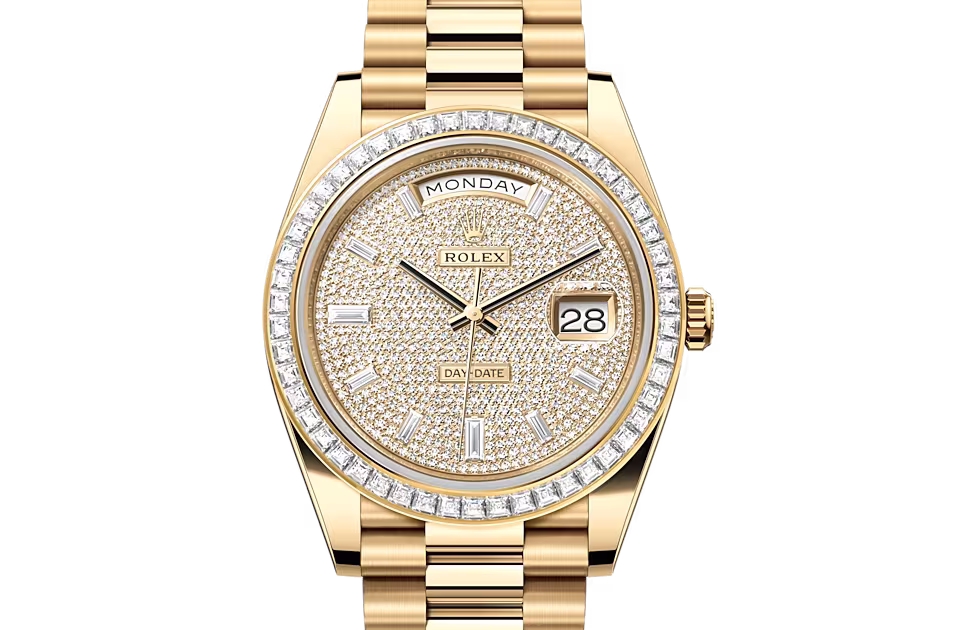 Rolex DAY-DATE 40-（Oyster, 40 mm, yellow gold and diamonds）