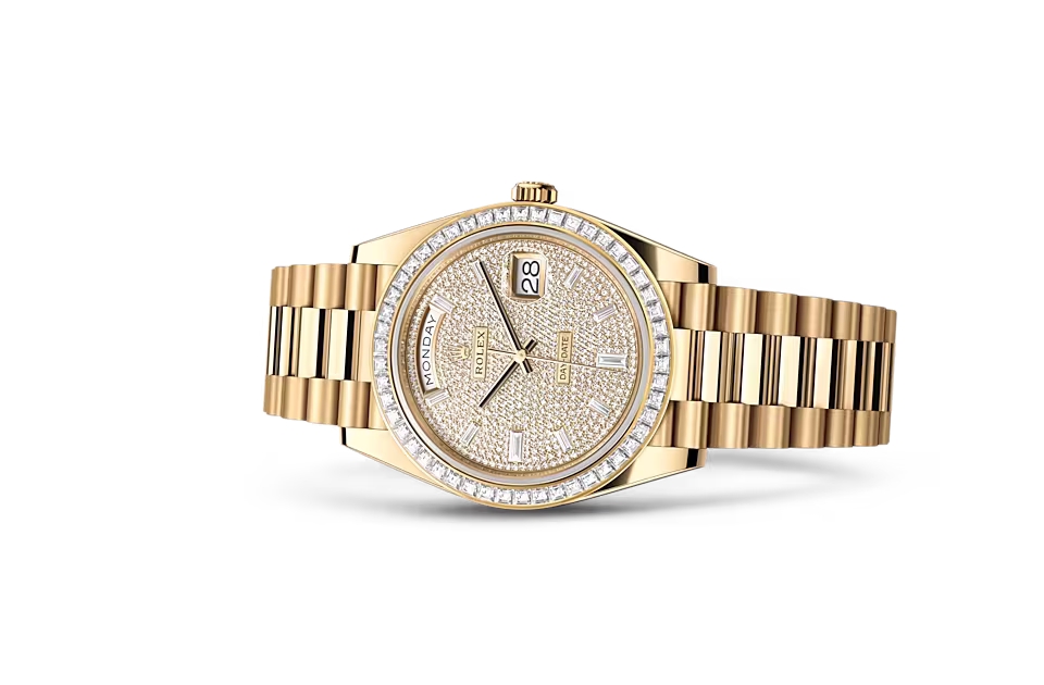 Rolex DAY-DATE 40-（Oyster, 40 mm, yellow gold and diamonds）