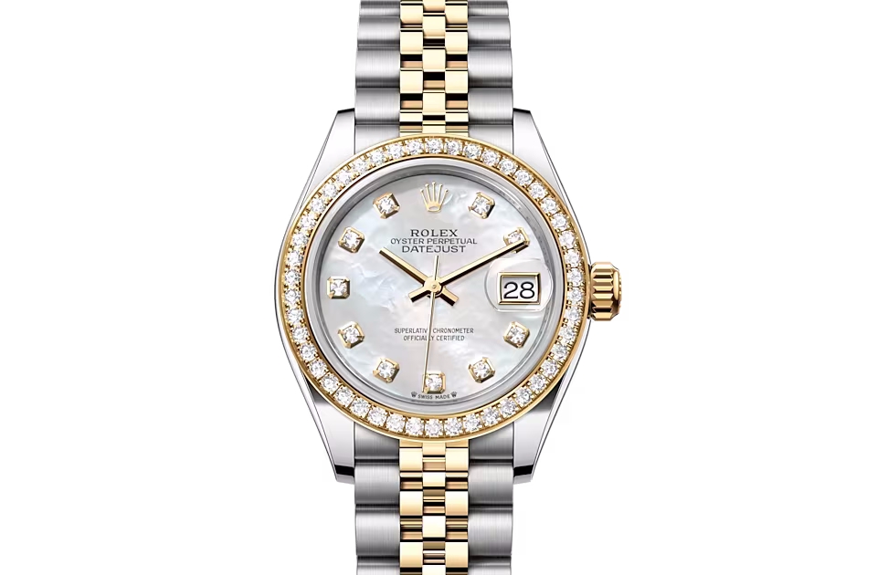 Rolex LADY-DATEJUST-(Oyster, 28 mm, Oystersteel, yellow gold and diamonds)