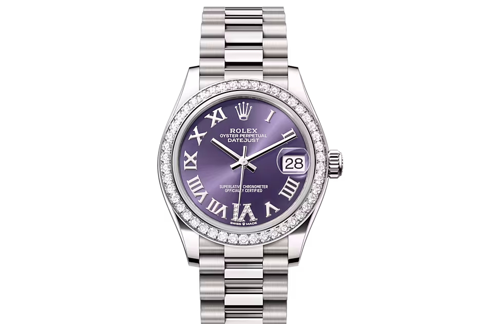 Rolex DATEJUST 31-(Oyster, 31 mm, white gold and diamonds)