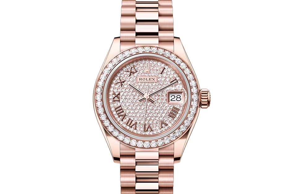 Rolex LADY-DATEJUST-(Oyster, 28 mm, Everose gold and diamonds)