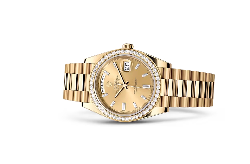 Rolex DAY-DATE 40-（Oyster, 40 mm, yellow gold and diamonds）